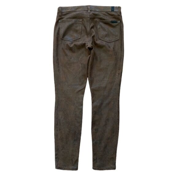 Seven for all mankind brown with black snake, skin, print skinny jeggings 26 - Picture 2 of 9